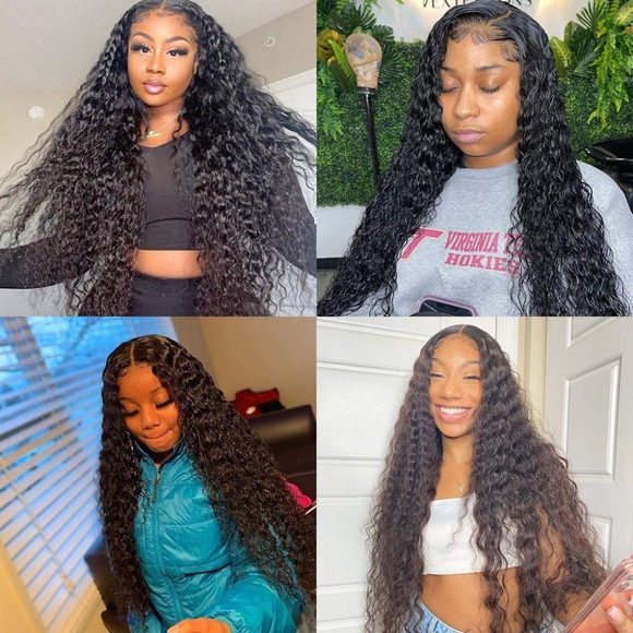 13X4 Deep Wave Transparent Lace Frontal Wig Raw Cambodian Hair Glueless Hd Lace - Picture 6 of 6